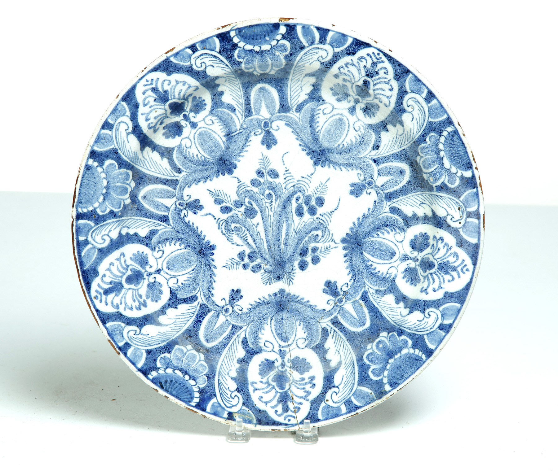 Appraisal: DELFT CHARGER Netherlands th century Tin glaze with blue and