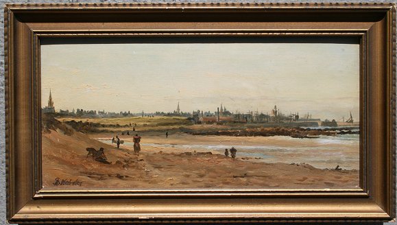 Appraisal: WEBSTER Sarah A American th C ''Fraserburgh'' coastline with figures