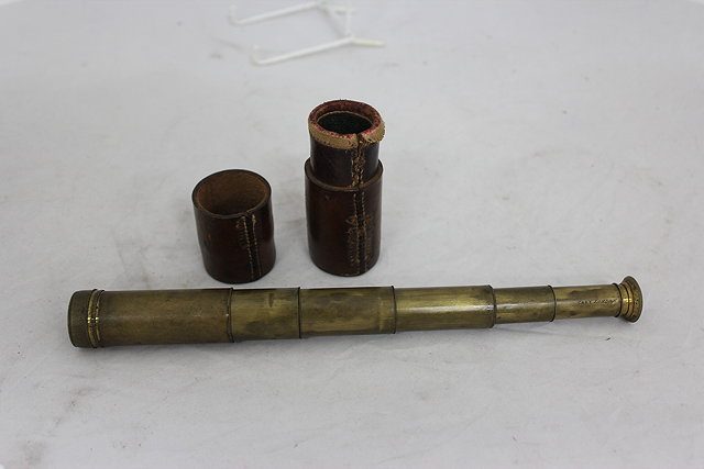 Appraisal: AN EARLY TH CENTURY LACQUERED BRASS SIX DRAW POCKET TELESCOPE