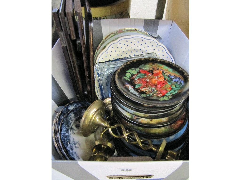 Appraisal: Box of ceramics etc to include collectors plates