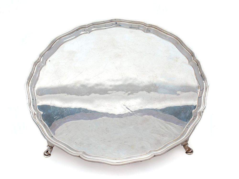 Appraisal: An English Silver Salver Diameter inches An English Silver Salver