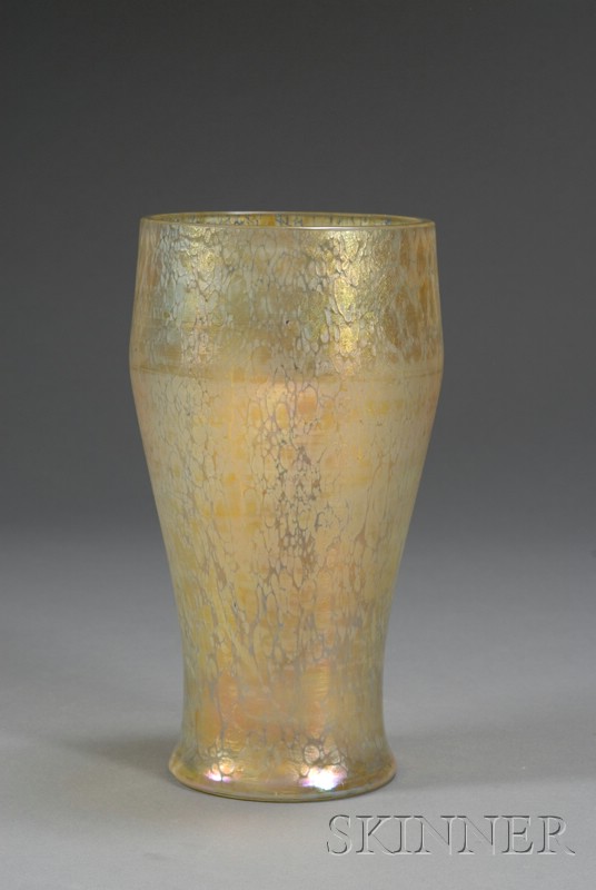 Appraisal: Loetz Vase Art glass Austria early th century Iridescent gold