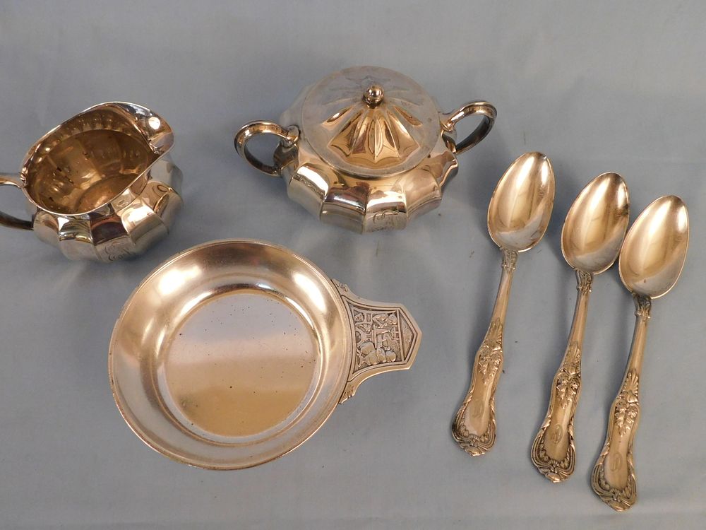 Appraisal: TIFFANY CO SILVER LOT pieces of silver and silver plated