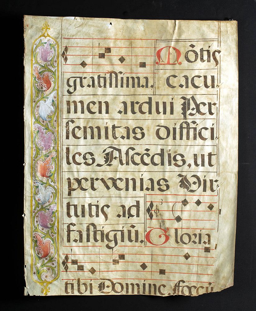 Appraisal: th C European Vellum Antiphonal Sheet Music Continental Europe Baroque