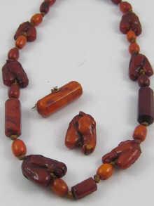 Appraisal: A row of th century amber beads approx cm long