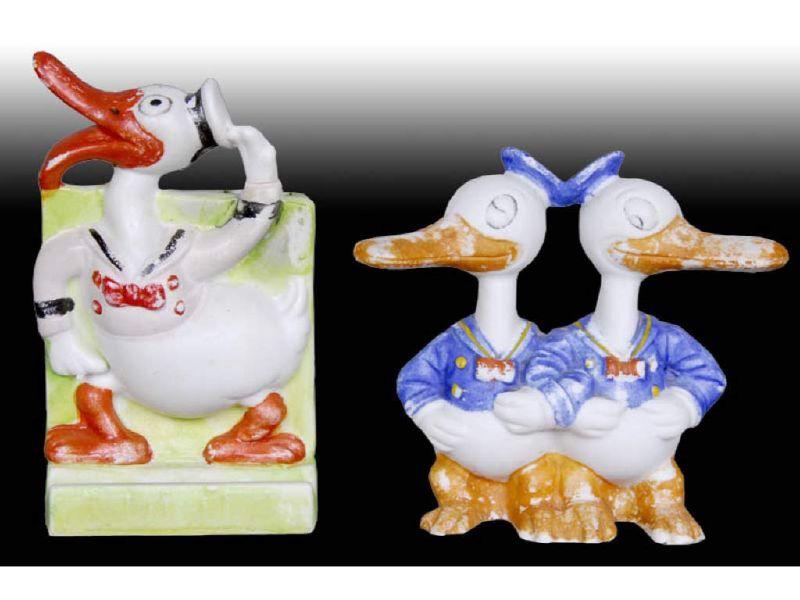 Appraisal: Lot of Bisque Walt Disney Donald Duck Toothbrus Description -