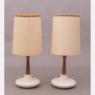 Appraisal: A Pair of Mid-Century Modern Teak and Ceramic Table Lamps