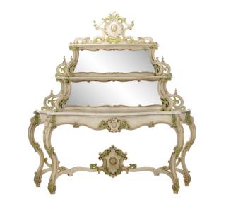 Appraisal: Venetian Style Polychromed Three Tiered Etagere Continental th century A