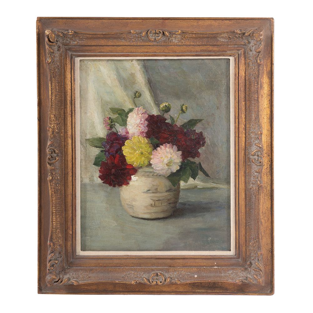 Appraisal: Austrian School Still Life With Flowers Oil on canvas signed