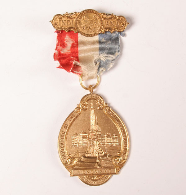 Appraisal: medal Soldiers and Sailors Monument Indianapolis embossed gilt image and