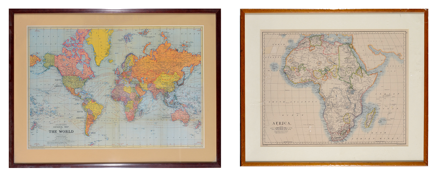 Appraisal: TWO FRAMED ANTIQUE MAPS BOTH FRAMED GLAZED