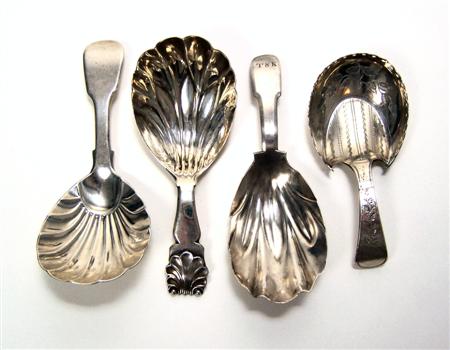 Appraisal: A group of caddy spoons to include an example London