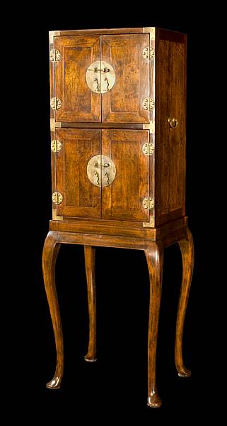 Appraisal: A Chinese jumu cabinet on later stand th century Enclosed