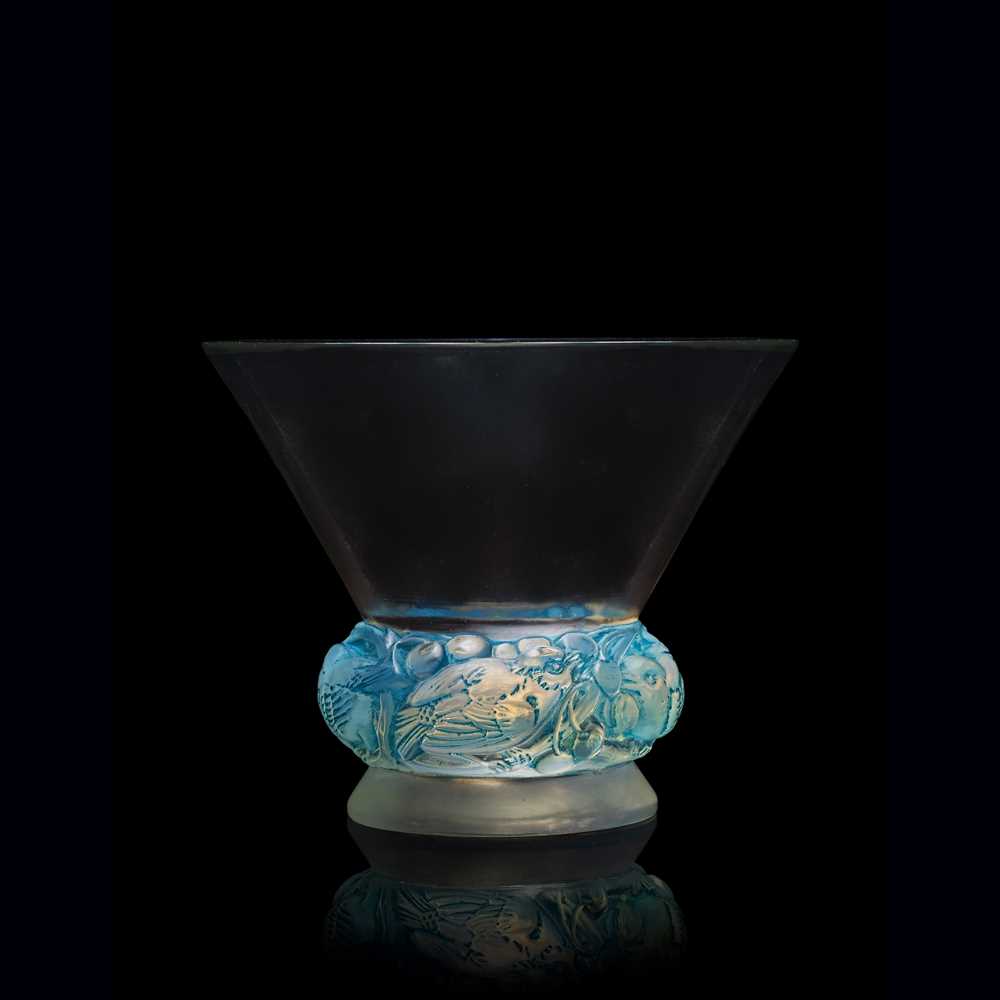 Appraisal: REN LALIQUE FRENCH - PINSONS VASE NO designed opalescent and