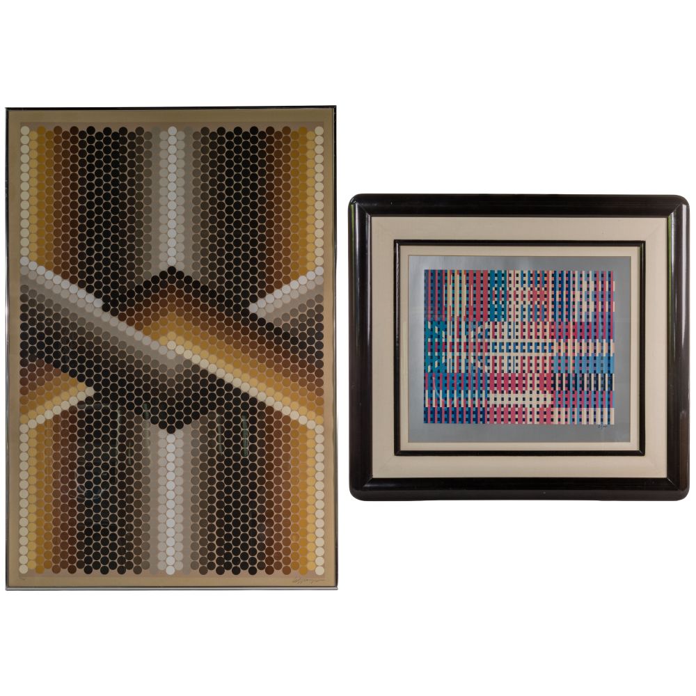 Appraisal: OP ART SERIGRAPHS items including undated illegibly pencil signed lower