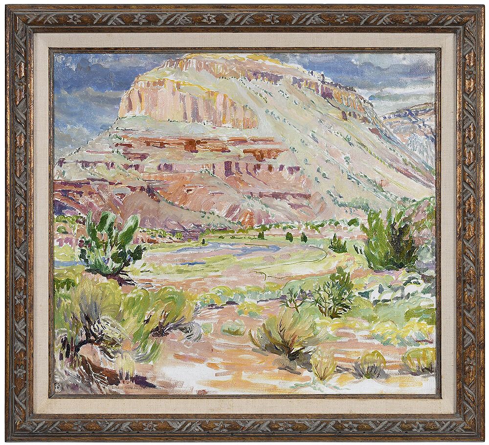 Appraisal: Laura Peternellie Van Pappelendam American - Western Landscape signed lower