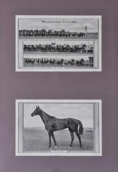 Appraisal: MELBOURNE CUP REPRODUCTION PHOTOS two images including start middle and