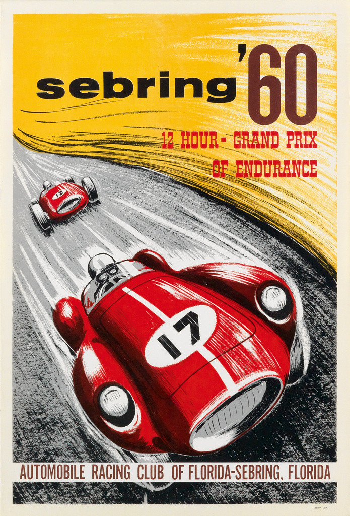 Appraisal: DESIGNER UNKNOWN SEBRING ' HOUR - GRAND PRIX OF ENDURANCE