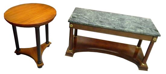 Appraisal: Two Classical Revival style side tables Ethan Allen side table