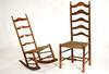 Appraisal: CHAIRS - Two th c ladder back rush seat chairs