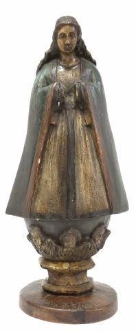 Appraisal: Carved santo altar figure Senora De la Salvacion Our Lady