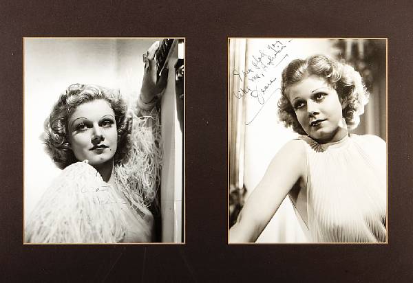 Appraisal: Two 'Mama Jean' Harlow signed black and white photographs s