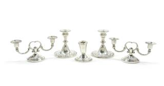 Appraisal: A PAIR OF AMERICAN STERLING SILVER TWO-LIGHT CANDELABRA HAMILTON SILVER