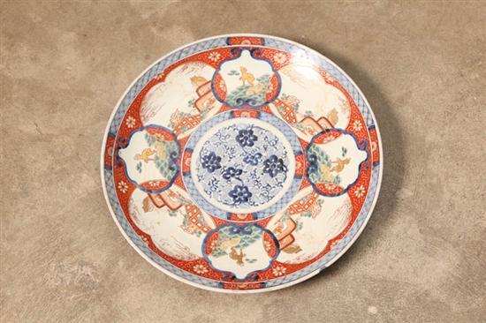 Appraisal: LARGE IMARI CHARGER With centralized floral design surrounded by cartouches