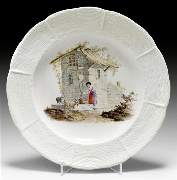 Appraisal: RARE PLATE WITH LANDSCAPE PAINTING BY SALOMON GESSNER ZURICH CIRCA