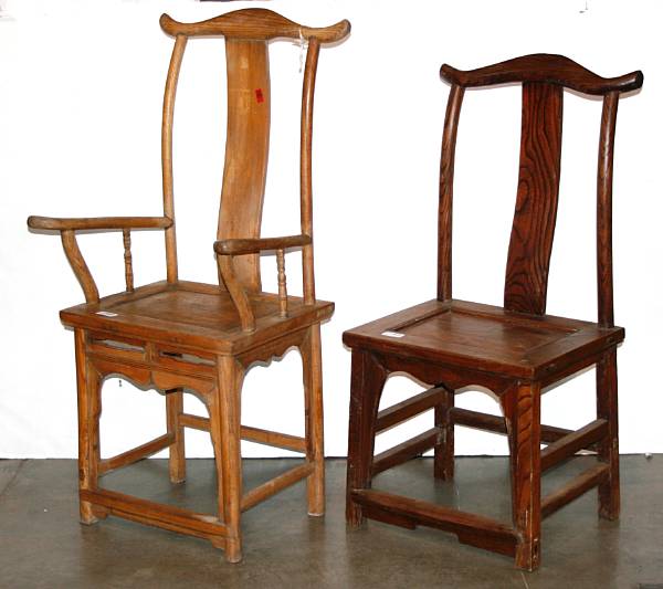 Appraisal: A group of four Chinese mixed wood chairs On an