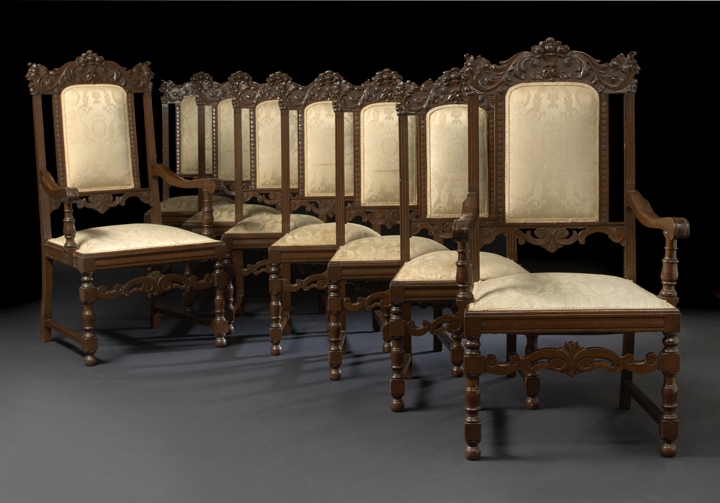 Appraisal: R L Schmidt New Orleans Twelve-Piece Neo-Renaissance Oak Dining Suite