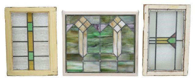 Appraisal: lot of Architectural stained and leaded glass windows in wood