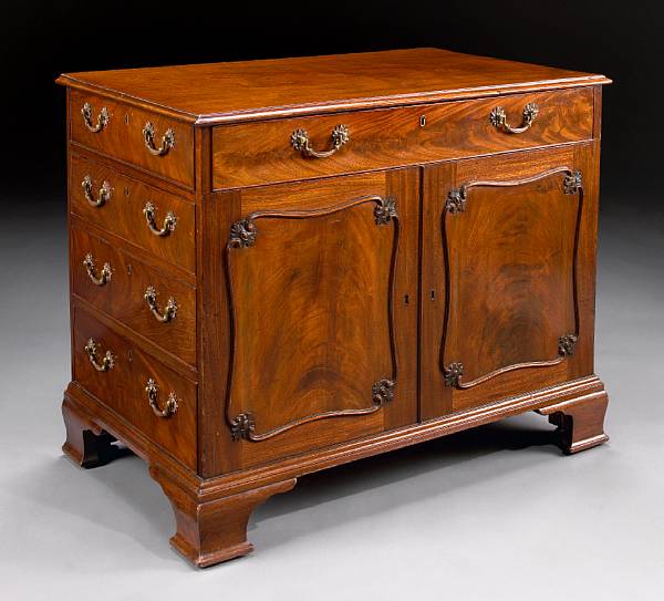 Appraisal: A good and unusual George III mahogany gentleman s dressing