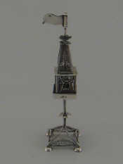 Appraisal: Judaica A silver filigree spice tower Austro Hungarian assay on