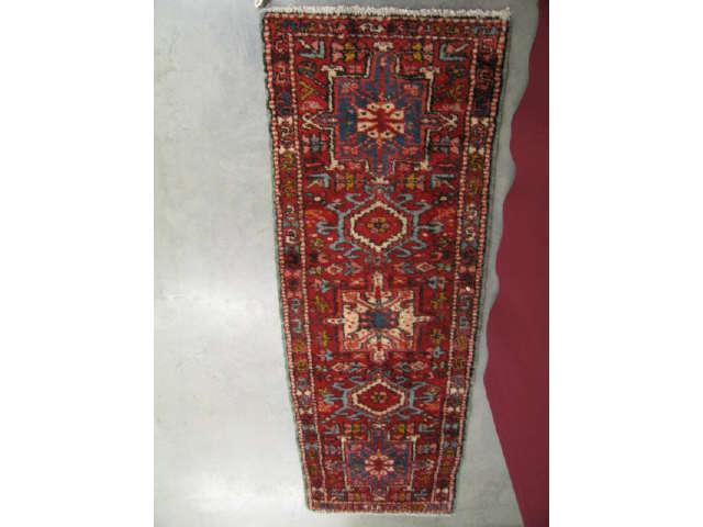 Appraisal: Heriz Persian Handmade Runner geometric stylized floral on red field