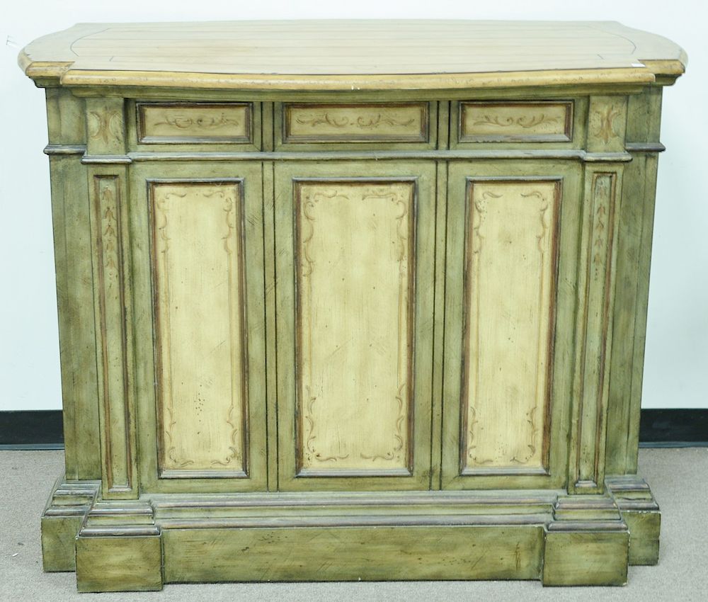 Appraisal: Contemporary bar cabinet with bookshelf ends ht in wd in