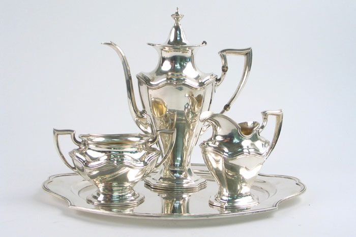 Appraisal: A FOUR PIECE AMERICAN REED BARTON STERLING SILVER COFFEE SET