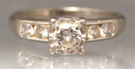 Appraisal: Lady's K white gold and diamond engagement ring center diamond