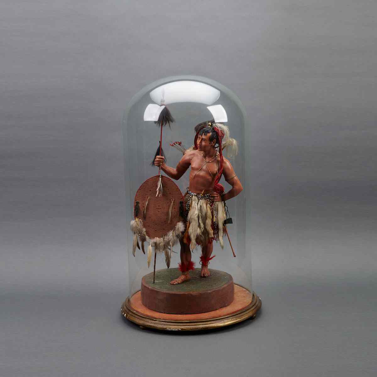 Appraisal: Wax Figure of a Native American Indian mid th century