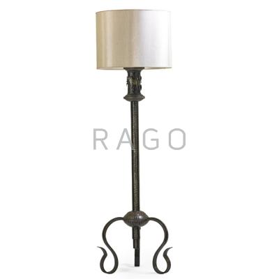 Appraisal: EDGAR BRANDT - Large floor lamp decorated with astrological figures