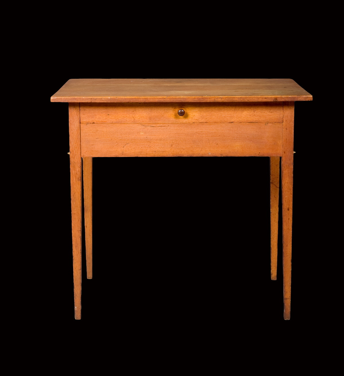 Appraisal: SHAKER WORK TABLE NEW LEBANON NEW YORK CIRCA Butternut and