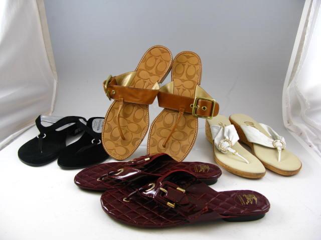 Appraisal: A Grouping of Designer Sandals including a pair of maroon