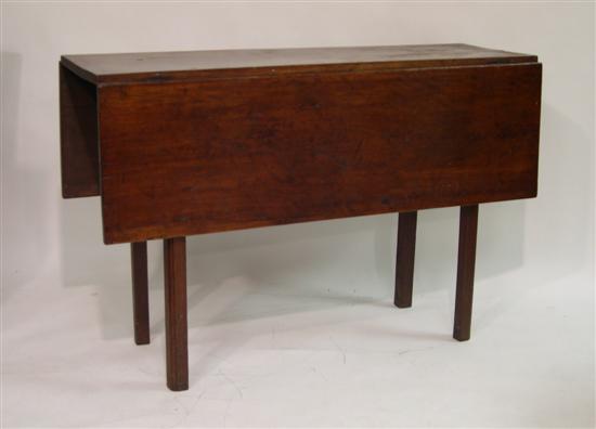 Appraisal: Mahogany drop leaf dining table top checked '' h x