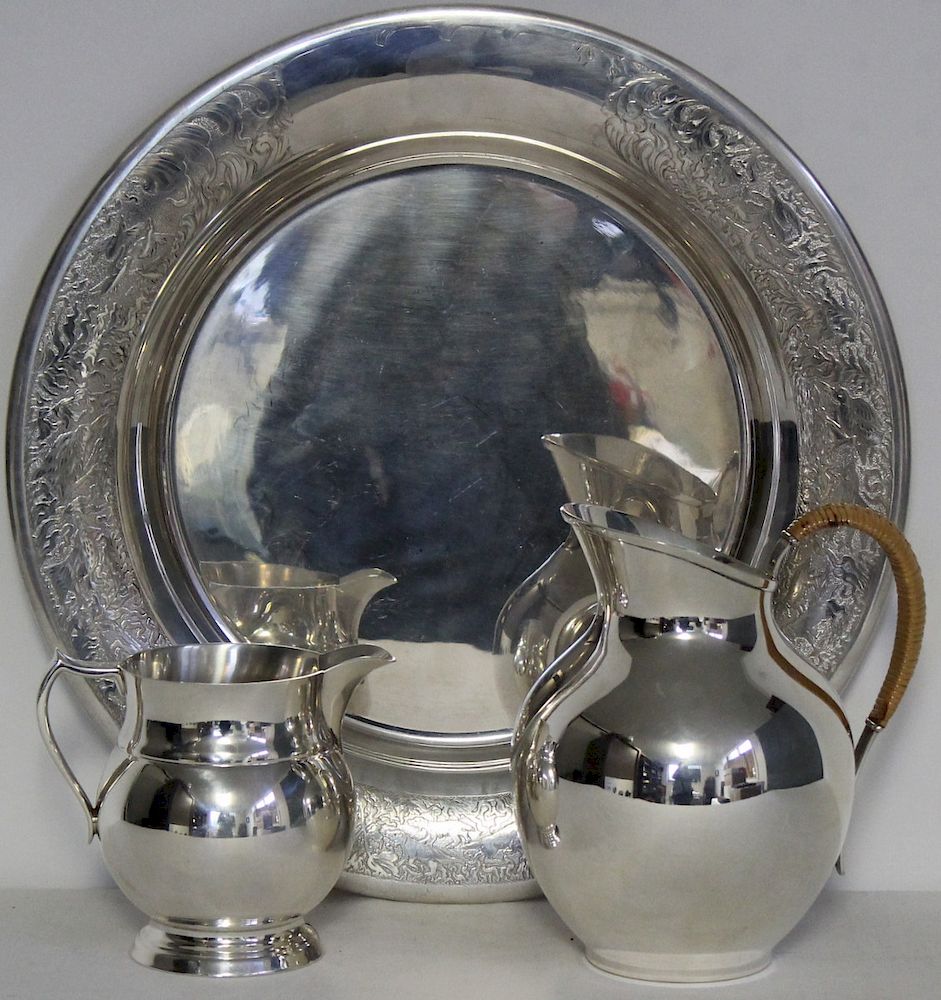 Appraisal: STERLING American Sterling Hollow Ware Grouping Includes a large Martin