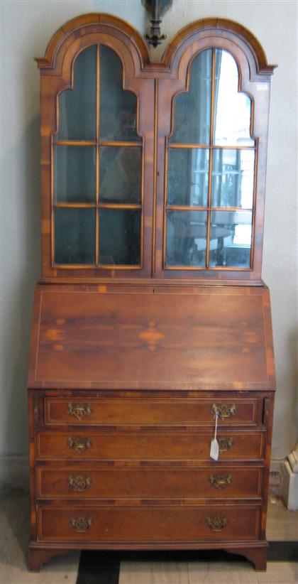 Appraisal: English sandalwood inlaid Queen Anne style secretary bureau early th