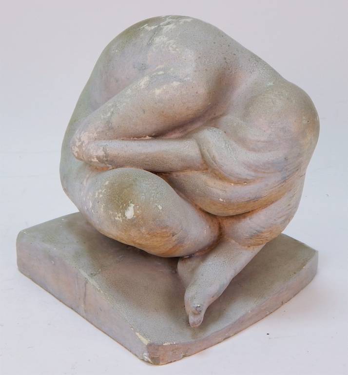 Appraisal: GEORGE AARONS MCM PLASTER FEMALE NUDE SCULPTURE Gloucester Massachusetts Dated