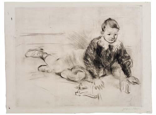 Appraisal: JACQUES VILLON Portrait d'un Petit Garcon Drypoint x mm x