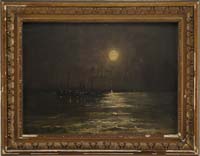 Appraisal: BIRGE LOVELL HARRISON American - HARBOR UNDER FULL MOON Oil