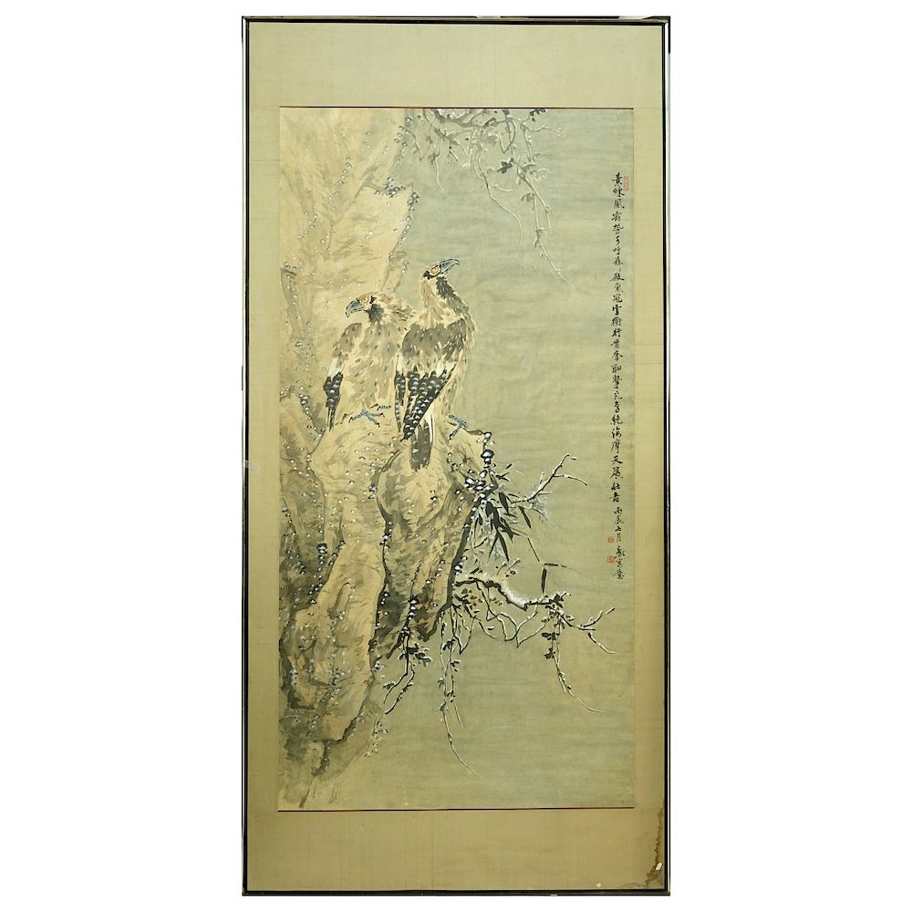 Appraisal: Chinese Watercolor Scroll Painting Palace Size Chinese Watercolor Scroll Painting