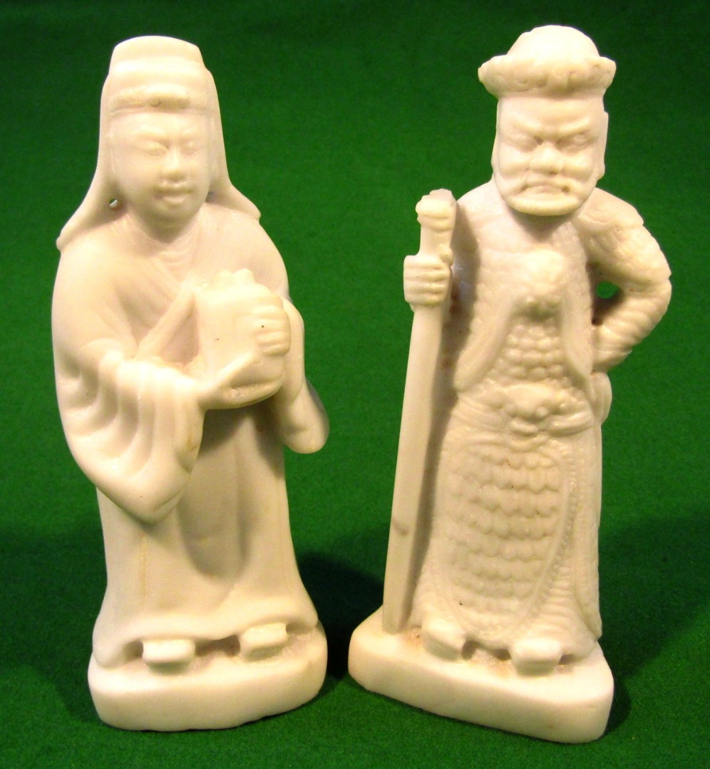 Appraisal: Two thC white marble figures each on shaped bases the